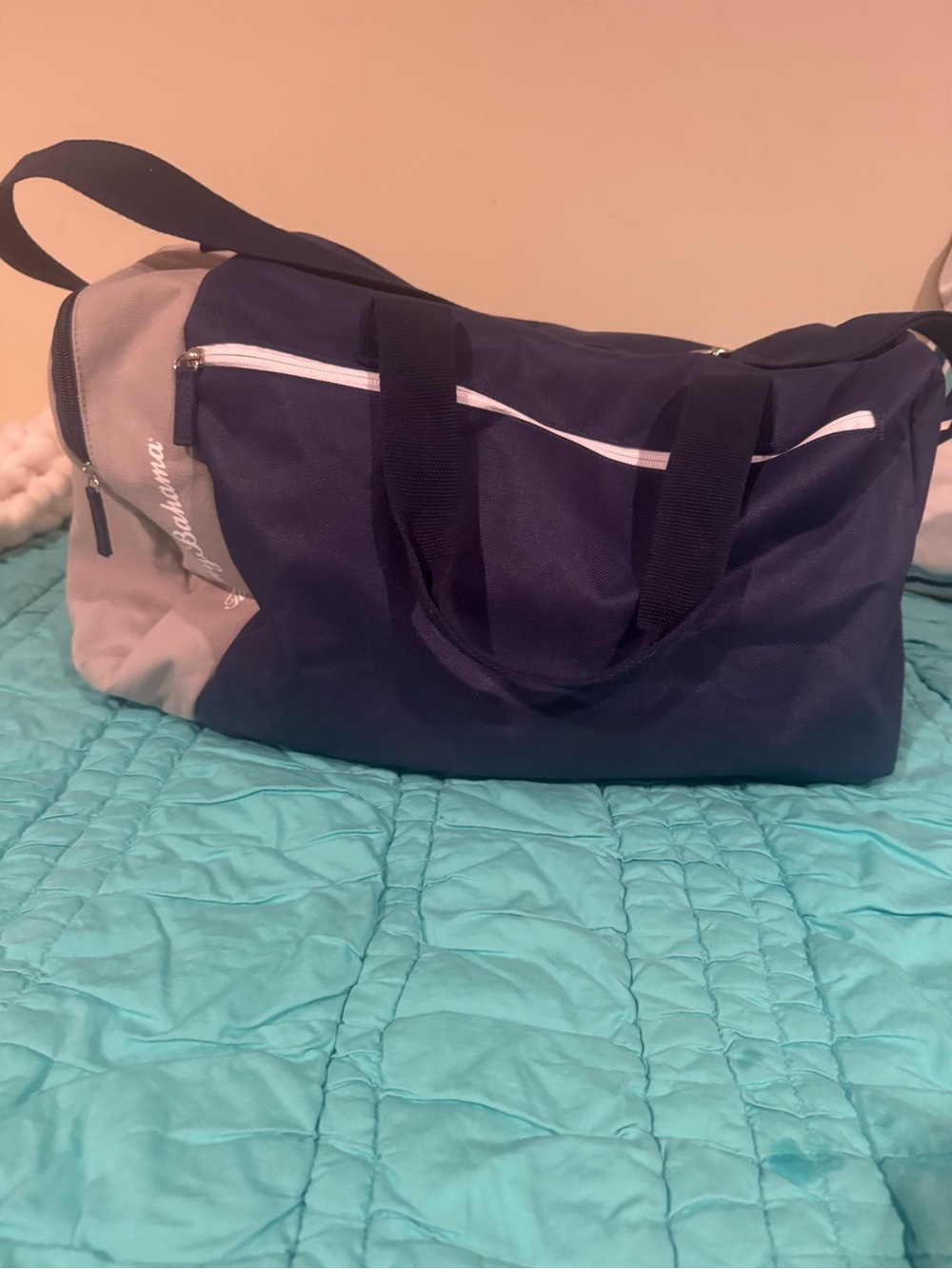 Tommy Bahama Navy and Gray Travel Duffle Bag